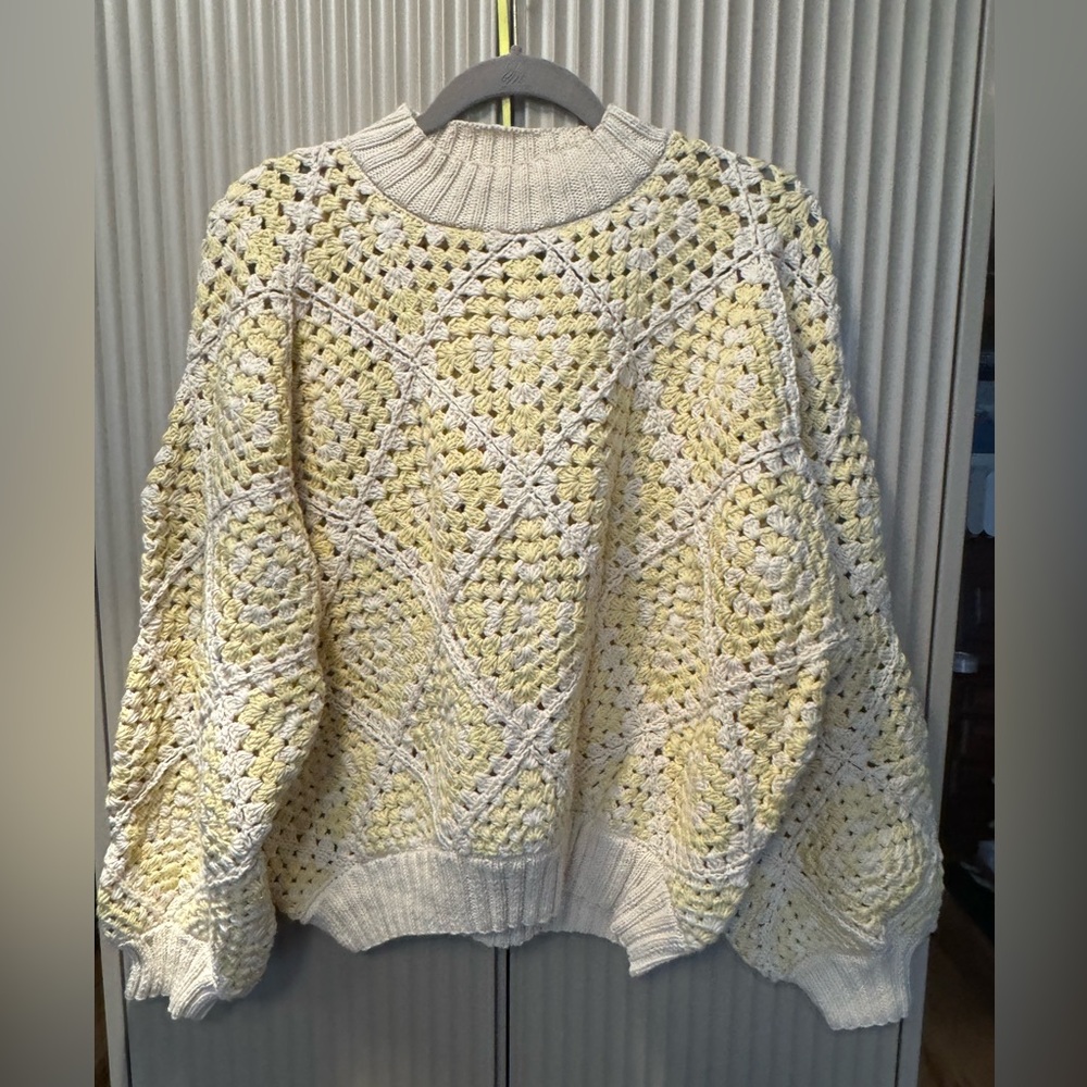 Misha & Puff Adult Crochet Square Sweater- Cotton